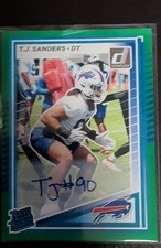 2025 Panini Donruss - Rated Rookie T.J. Sanders #351 Green Autographs (AU, RC)