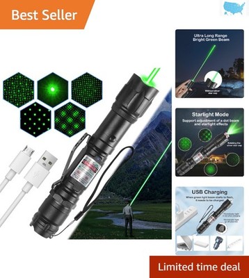 Compact Long Range Green LED Flashlight - Ideal for Camping & Night Adventures