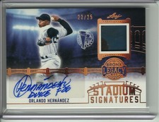 2024 LEAF BRONX LEGACY ORLANDO HERNANDEZ AUTO/STADIUM SEAT RELIC #22/25