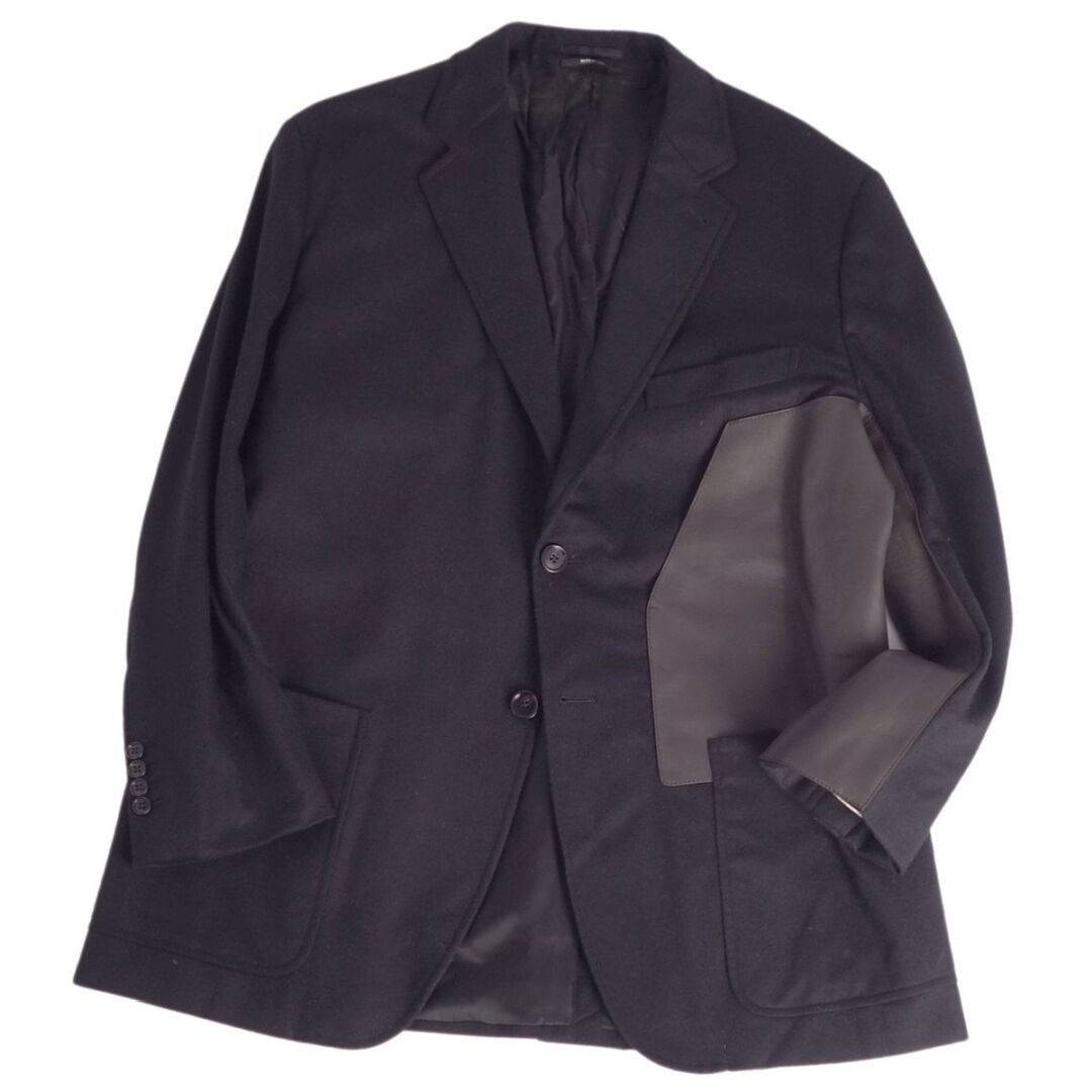 Hermes Jacket 2023AW Tailored Wool Furano Lamb Leather Outerwear Used MOLO-0