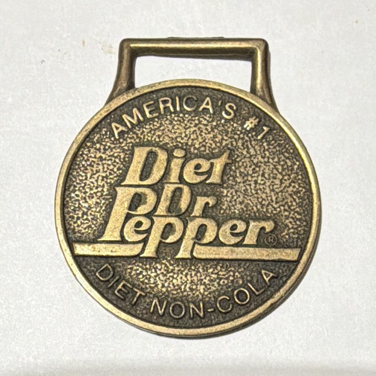 Dr Pepper "America's #1" Advertising Keychain - Gold Soda Theme Keyring