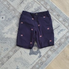 Gymboree Boys Prep Fit Embroidered American Flag Shorts Sz6