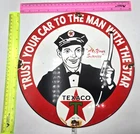 VINTAGE GENUINE TEXACO PORCELAIN SIGN PUMP PLATE GAS STATION OIL 12" x 12" 2