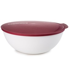 Tupperware Allegra Serviersch&uuml;ssel 5 L Dunkelrot Wei&szlig; B-Ware Sch&uuml;ssel + Bonus