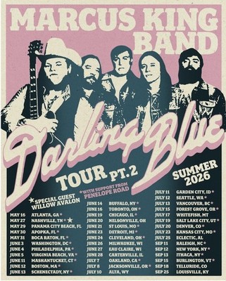 Marcus King 2026 Summer Tour Dtaes Darling Blue Poster