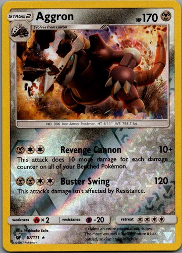 Aggron 67/111 Reverse Holo Sun & Moon Crimson Invasion