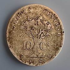 Costa Rica 10 Centavos 1875, Scarce