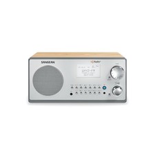 Sangean HDR-18 HD Radio/FM-Stereo/AM Wooden Cabinet Table Top Radio Silver