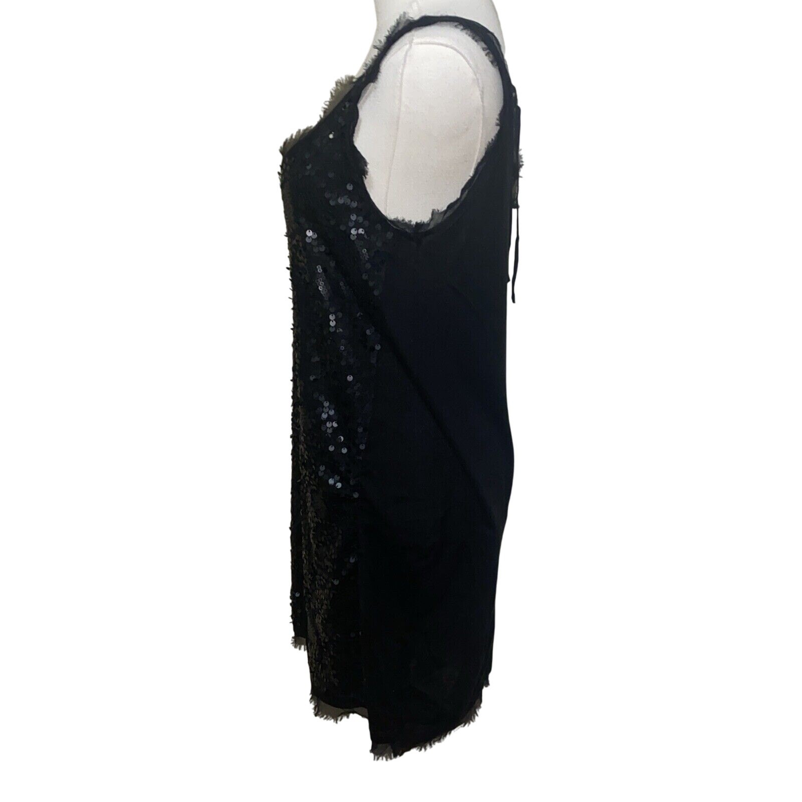 Magaschoni Front Sequin Draw String Mini Dress / … - image 6