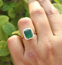 3.20Ct Emerald Cut Natural Emerald Diamond We...