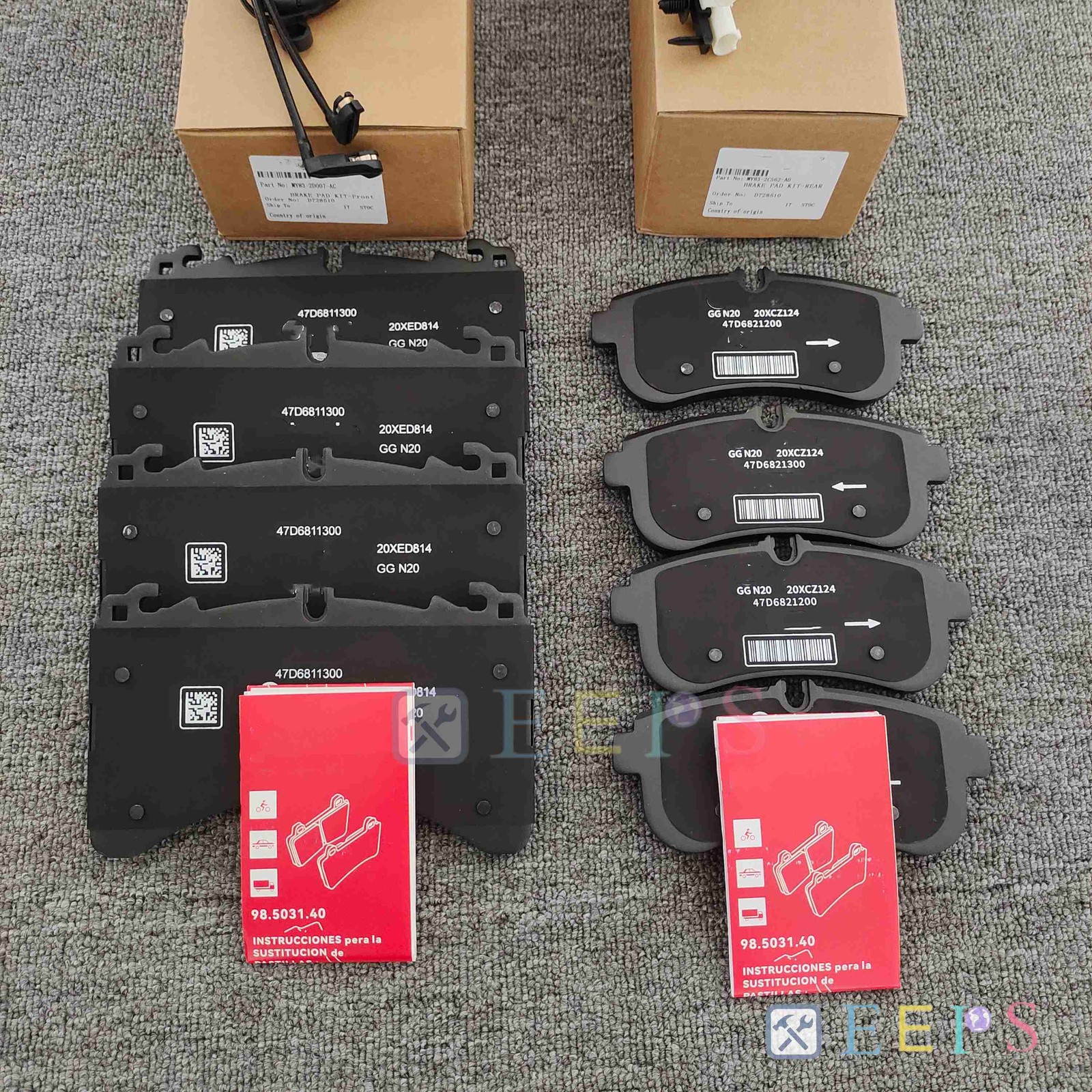 Front & Rear Brake Pad Kit For Aston Martin DBX, + FREE SENSOR