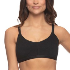 Felina Womens Black Beige 2 Pack Seamless Side Smoothing Bra Stretch Size S NWT