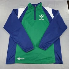 Croker Ireland Pullover Shamrock Quarter Zip Athletic Top Mens Medium
