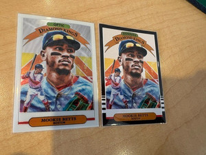 2019 Panini Donruss Diamond Kings Mookie Betts #1 Base + Optic - Boston Red Sox