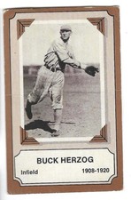 Buck Herzog 1975 Fleer Laughlin Patches Pioneers of Baseball #27 NY Giants (cr)