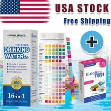 Merydi-17-in-1 Drinking Water Test Kit-100Strips + E.coli Test Kits-Well&Tap