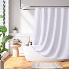 Madison Park Shower Curtain Waffle Size 72W x 78L Pack of 1 Solid White Inches