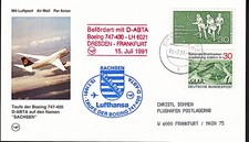 LH 1991  "Dresden - Frankfurt"  Taufbeleg - *Sachsen*,   Ha/Si Nr. 3442 !!