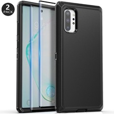 For Samsung Galaxy Note10,Note10 Plus Case Rugged Cover 2pack Tempered Glass