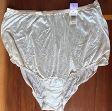 sz 8 NOS NWT Vanity Fair Sheer nylon Silky granny panty Off White 15012 Vintage