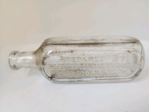 Vintage Americana Pharmacy medizinische Flasche 1890-1915 Dr. Peter Fahrney & Söhne 9 Zoll - Bild 5 von 9