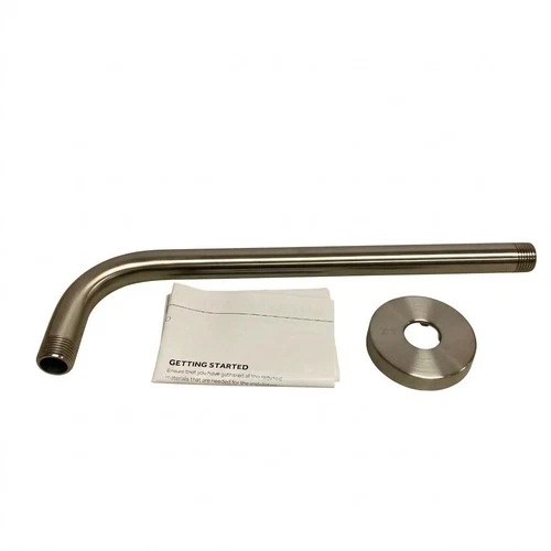 Signature Hardware 12" Shower Arm & Flange Brushed Nickel SHRSA123BG - Picture 1 of 15