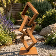 Abstract Metal Garden Sculpture Steel Yard Ar...