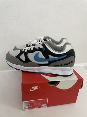 Nike Air Span 2 Black Laser Light Blue White Herren Laufschuhe Gr. UK 7 EU 41
