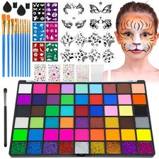 54 Colors Face Painting Kit, Water Activated Face Paint Palette