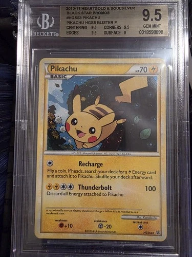 2010 Pokemon Pikachu HGSS03 Black Star Promo *BGS 9.5*