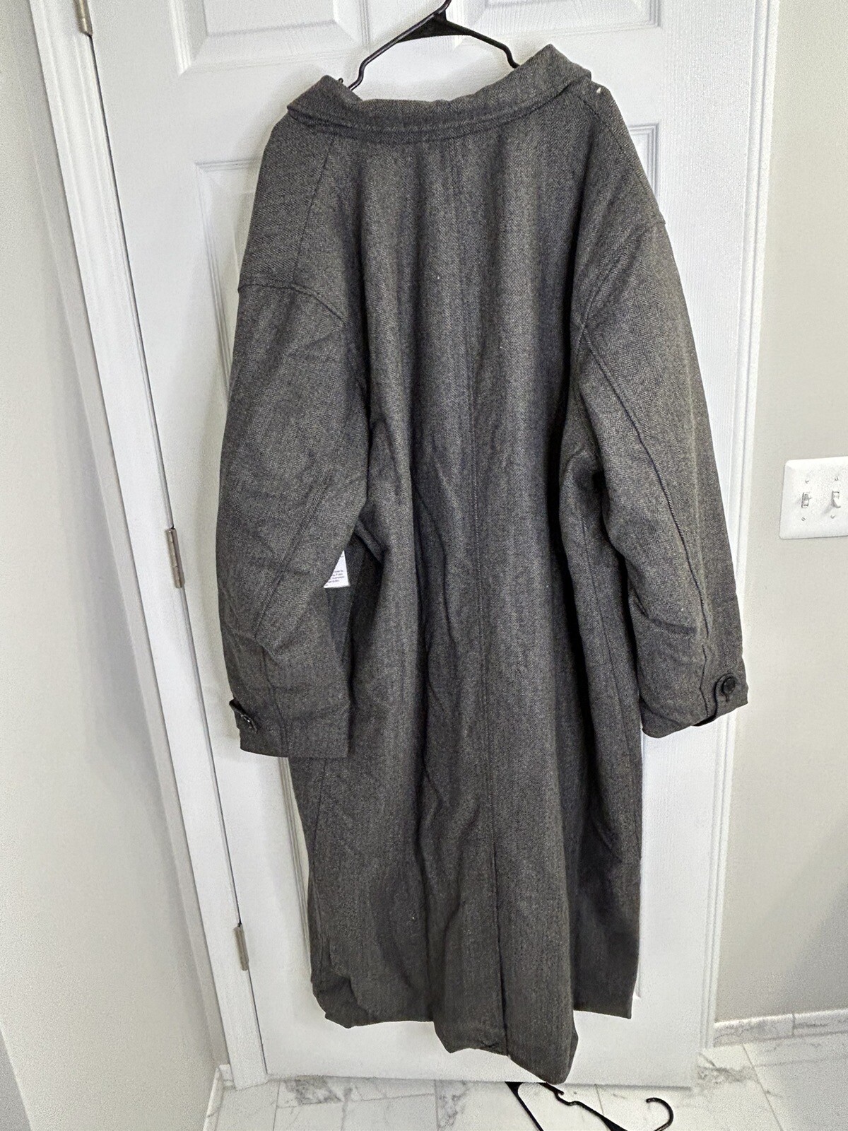 Kingsize Grey Herringbone Trench jacket/coat/Overcoat size 3X Tall men&rsquo;s NWT