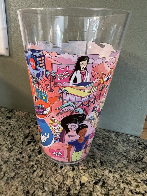 McDonalds -  Collectors Glass 2024 BRAND NEW Barbie & Hot Wheels