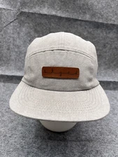 Skyed Apparel Hat Cap StrapBack Adult One Size Gray Cotton 5 Panel Leather Strap