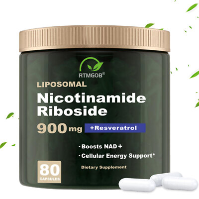 Nicotinamide Riboside+Resveratrol NAD+ Supplement 900mg Anti-Aging 80 caplets
