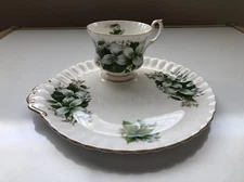 Royal Albert Trillium Cup and Saucer Set of 2 Bone China England Trillium Lily