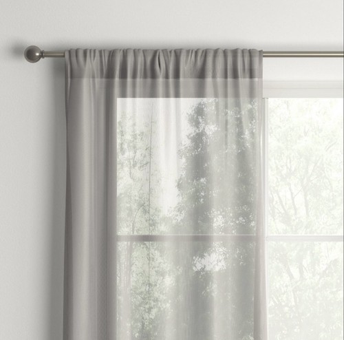 6 Pack Room Essentials Gray Sheer Voile Lightweight Window Curtain Panel 60"x63" - Picture 4 of 7