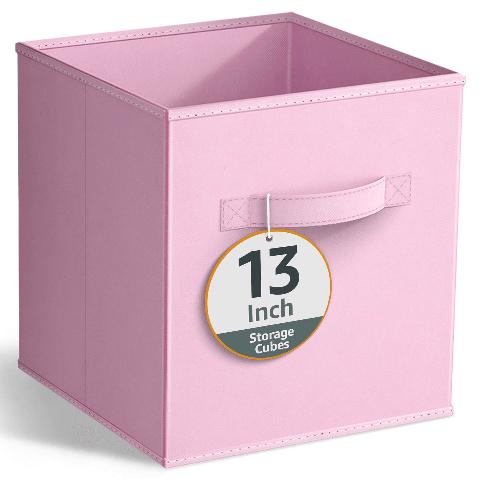 Collapsible Pink Fabric Storage Cube Bin 13x13 Inches for Home Organization