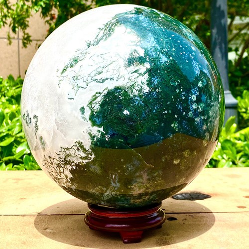 30.93LB Natural Water Grass Agate Ball Quartz Crystal Ball Healing - 第 13/14 張圖片
