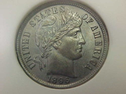 1896 P PHILADELPHIA BARBER DIME NGC MS 62 CAC OLD HOLDER RAINBOW TONED POP OF 3 - Picture 5 of 10