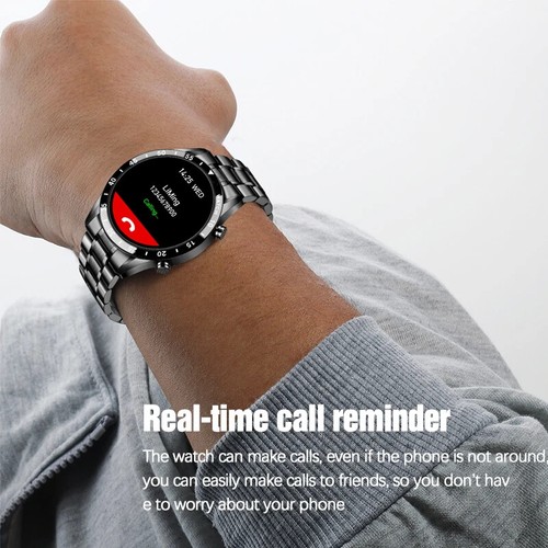 390*390 Men's Smart Watch Luxury Steel Band Heart Rate Blood Pressure Monitor - Picture 2 of 26
