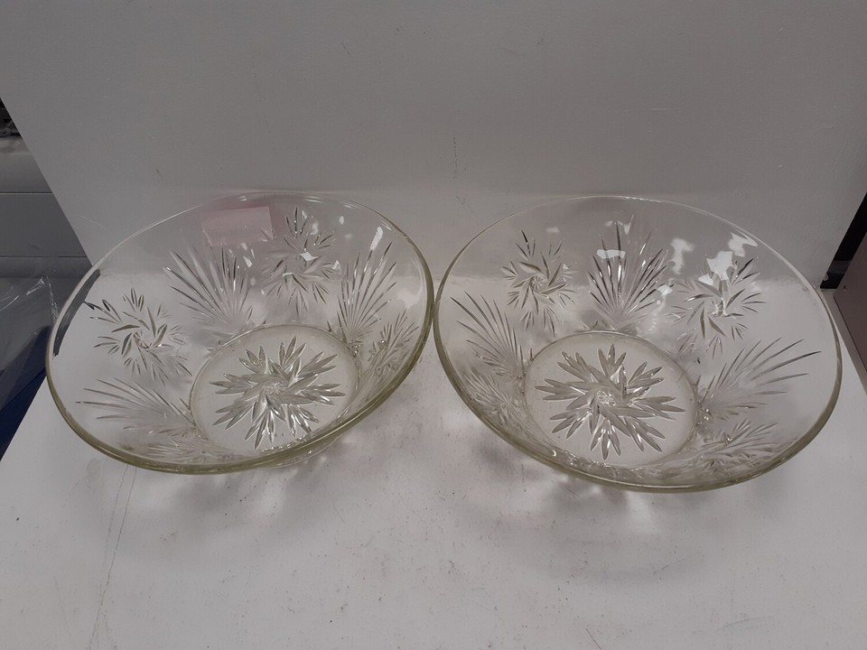 Crystal Glass Decorative Bowls Fruit Food Holder Clear Collectable