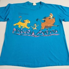 Vintage 90s Disney Lion King Single Stitch T-Shirt Men's Size Large Blue Cotton
