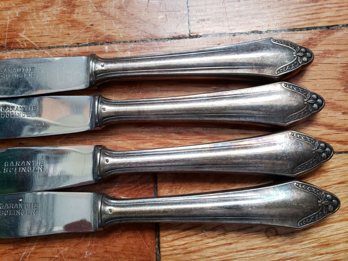 4 ANTIQUE VINTAGE COLLECTABLE *SOLINGEN* 90 SILVER PLATE 4 ANTIQUE VINTAGE COLLECTABLE *SOLINGEN* 90 SILVER PLATE