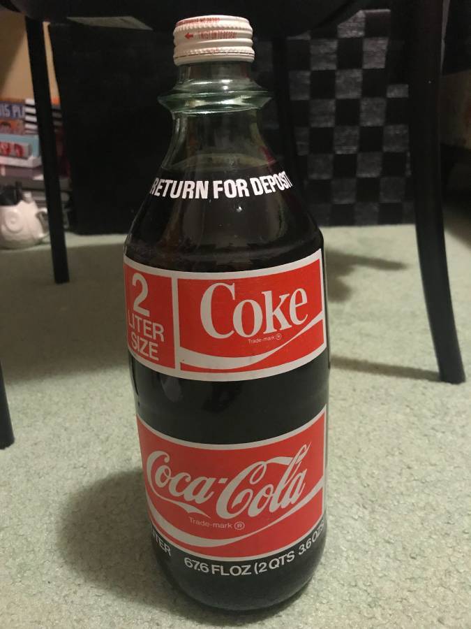 New Sealed Vintage Rare Coca Cola Coke 2 Liter Size Glass Bottle