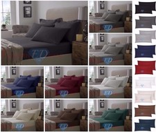 Image of Flannelette 100% Brushed Cotton Fitted Bed Sheets, Extra Deep Fitted Bedsheets