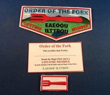 Order of the Fork - LIFETIME MEMBER - Flap; Knot; & Membership Card