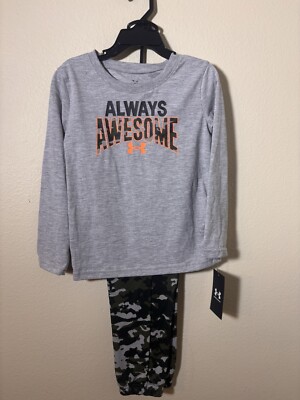 Under Armour  Always Awesome  came & Orange 2 Piece Set Size 2T Boys