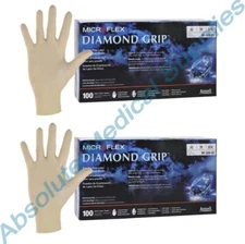 *200-Gloves* MicroFlex Diamond Grip PF Latex Examination X-Small MF-300-XS