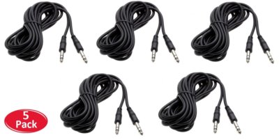 5 Pack -  6Ft 1/4'' Stereo TRS Male to Male Guitar Mixer Instrument Cable 6' Foot