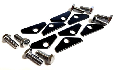 Small Block Chevy Black Valve Cover Mini Tabs  & Bolt Set SBC  283 327 350 55-86